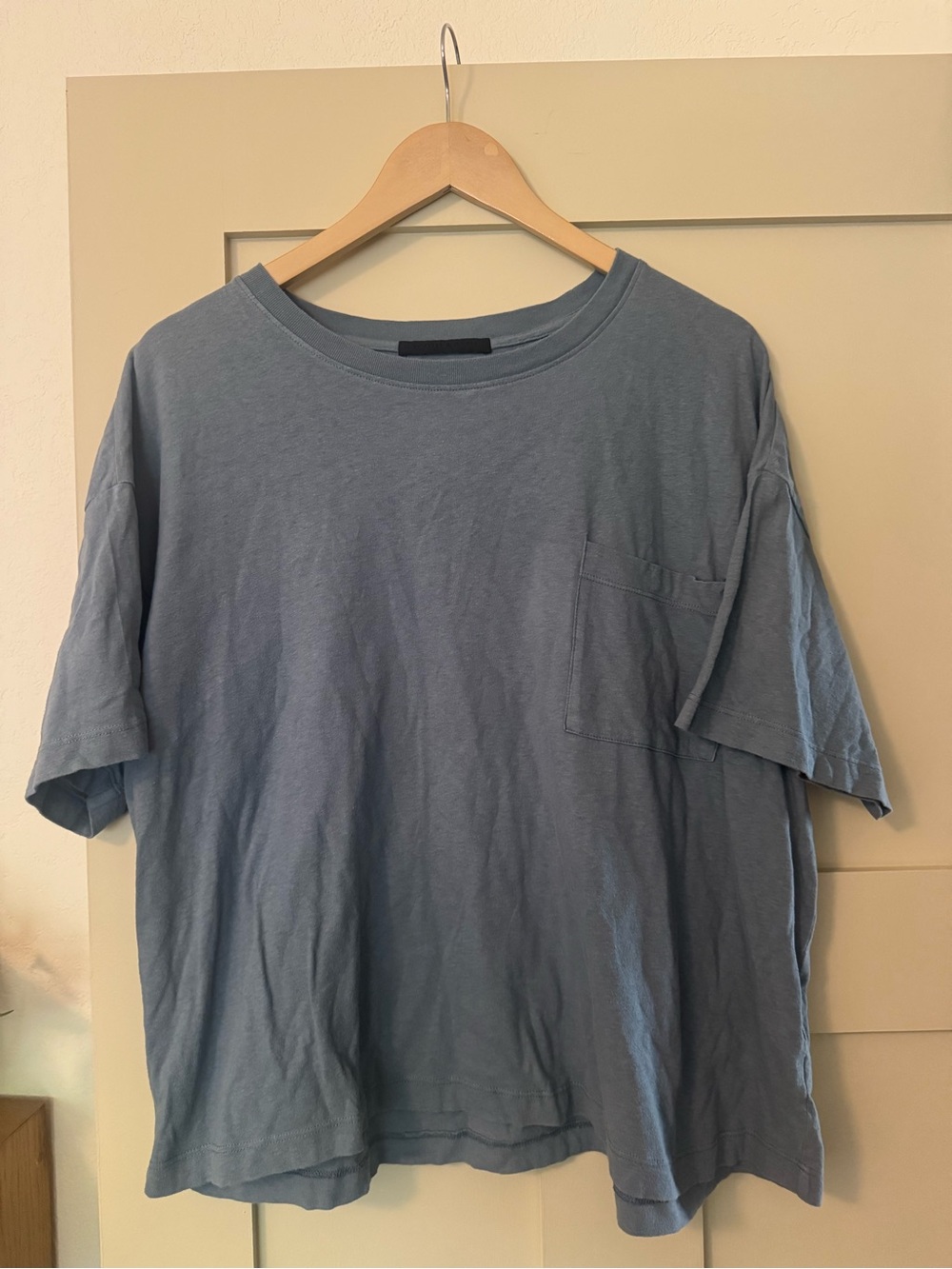 Jenni Kayne XL Blue Boxy Pocket Cotton Shirt Top